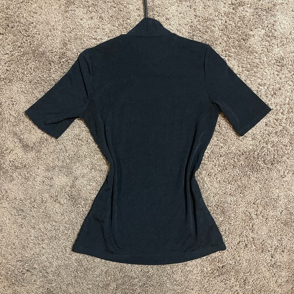 SOLD Black Ribbed Top - Picture 3 of 4